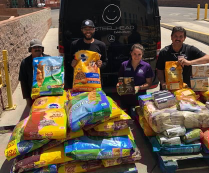 Give Happy - 800 pound pet food donation-cropped